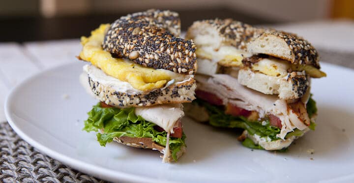 Bagel Breakfast Club Sandwich