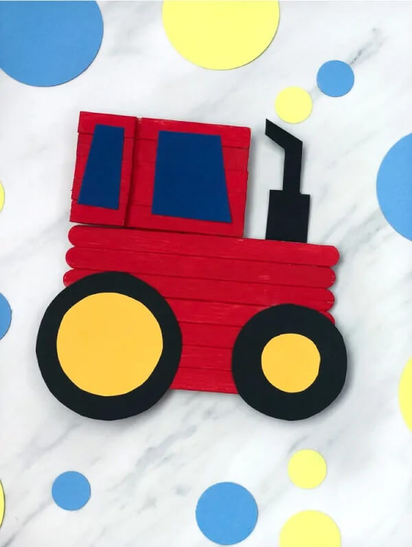 Tractor Popsicle Stick Craft