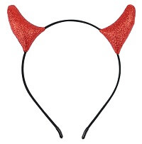 Devil Horns Headband Glitter Red