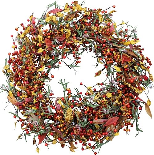 Fall wreaths for front door - Welcome your guests and friends with all these sweet greetings and fall wreaths on display on your front doors! Check out these 25 fall wreaths you can get on Amazon. farmhouse fall wreath ideas | DIY fall wreaths | rustic fall wreaths for front door DIY easy | simple fall wreaths | easy fall wreaths for front door autumn Diy. Get these rustic fall decor ideas and elegant fall wreaths for cheap now! #fallwreathsforfrontdoor #wreaths #falldecor #rustic #farmhouse #fallwreaths