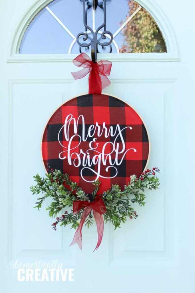 Buffalo Check Wreath with Personal Message