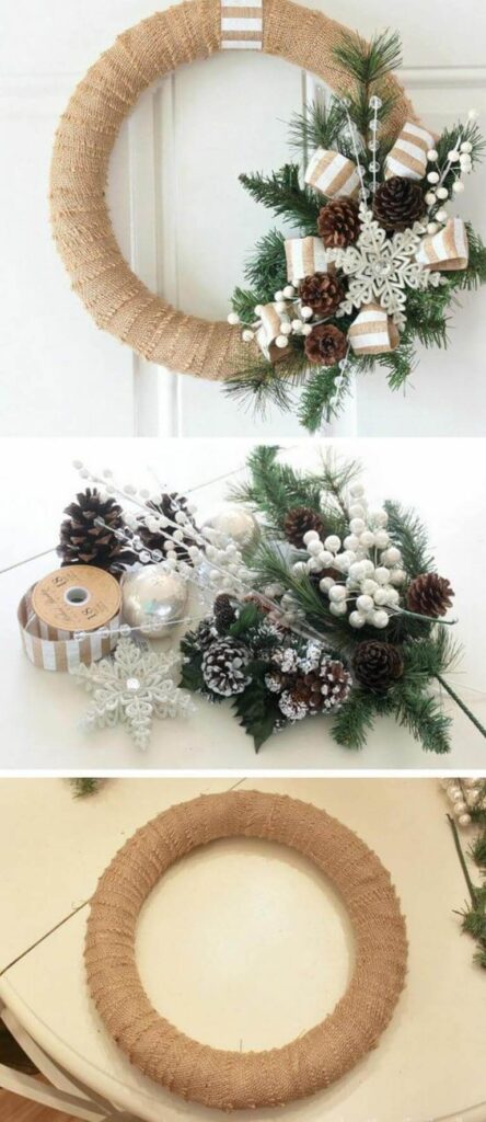 Easy Wrapped Christmas Wreath Ideas