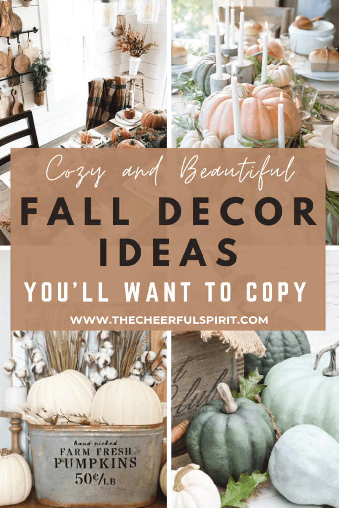 Looking for some fall decor ideas? Find DIY fall decor ideas for the living room, outdoor, front porch, table, and more here! We have the classic orange and brown pallette as well as neutral and muted color themes which are perfect for your farmhouse!