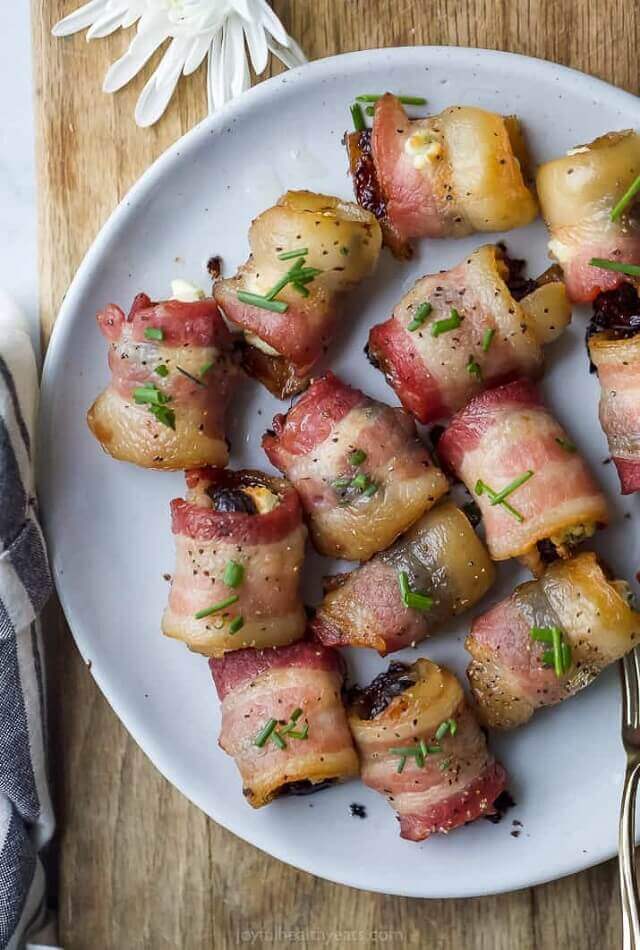 Bacon-Wrapped Figs with Herb Goat Cheese