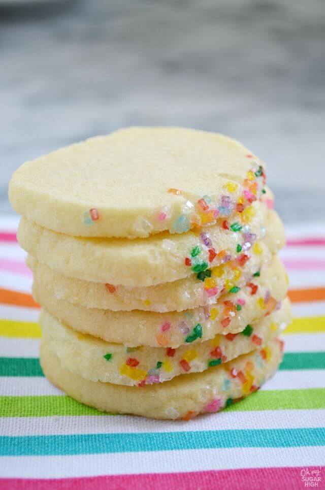Rainbow Sparkling Sugar Butter Cookies