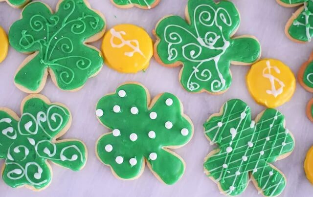 The nicest part about these shamrock cookies is that they're simple to make and don't need to be chilled before baking, so they're quick to make.
