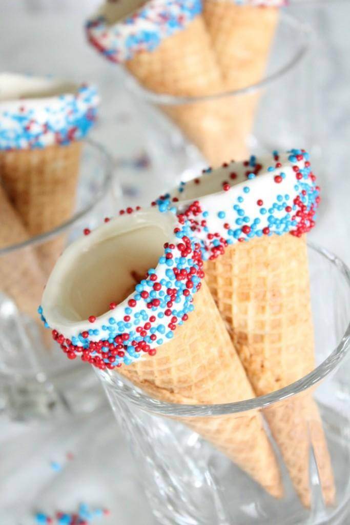 You can vary up the theme of the ice cream cones by changing the color of the sprinkles