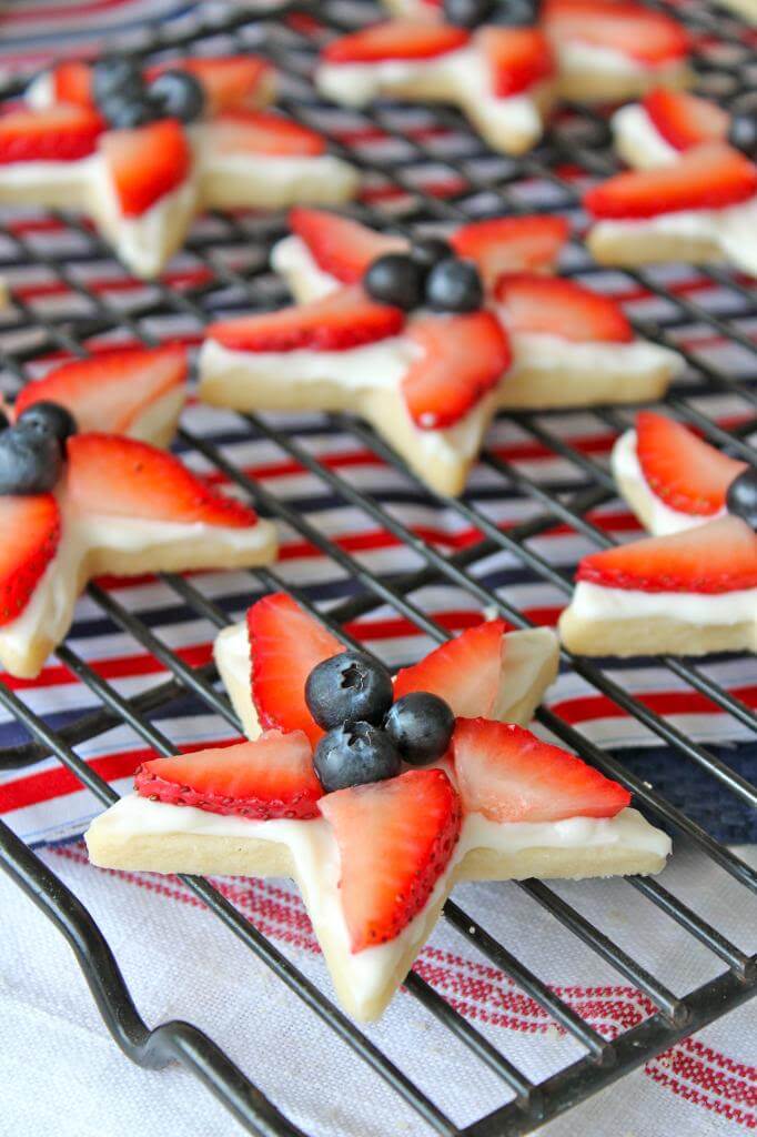 The cookies have only three ingredients, followed by two ingredients in the frosting and two fruits to finish.