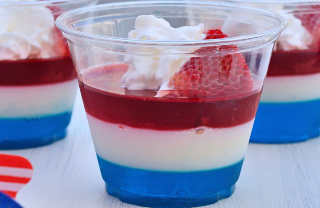Red, White, and Blue JELLO Cups