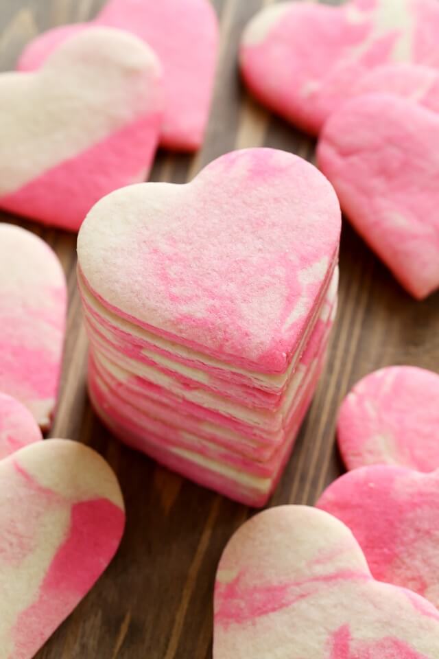 Marbled Valentine Sugar Cookies