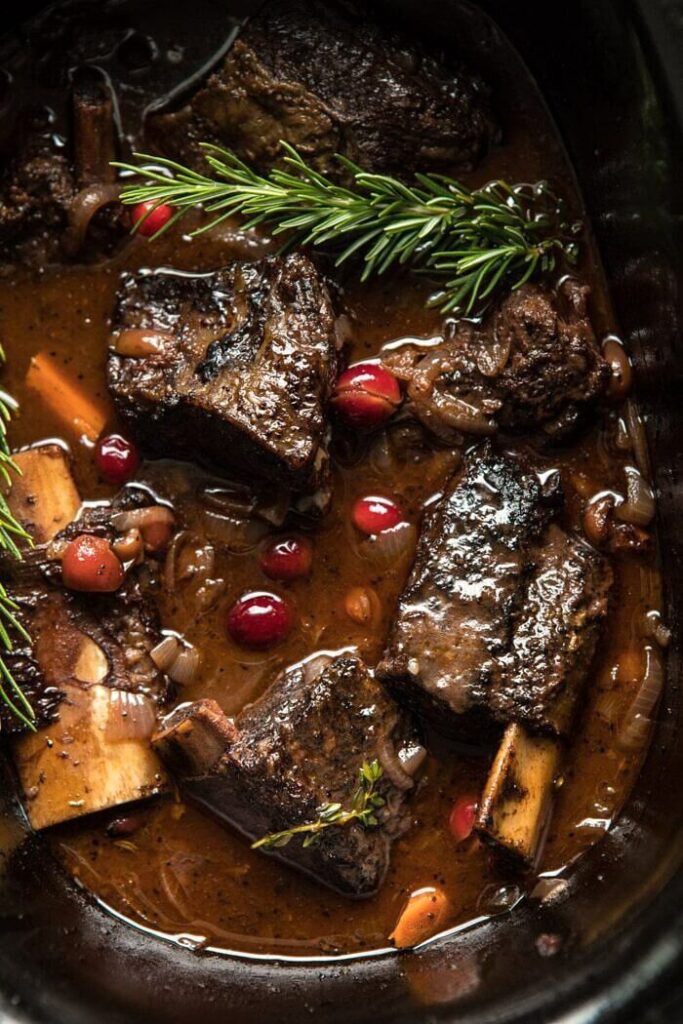 Red Wine Cranberry Braised Short Ribs