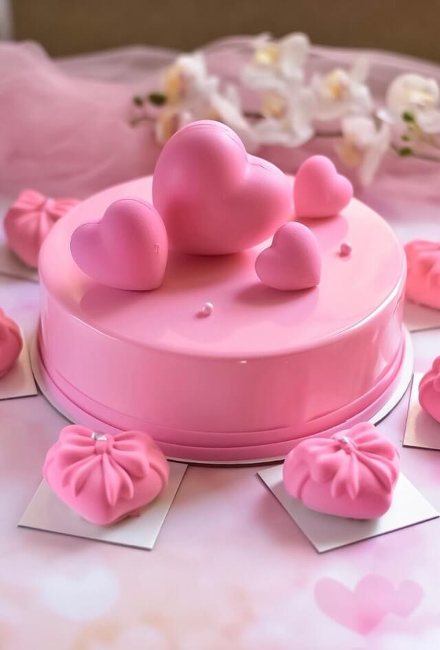 Heart Shape Roses Design Cake-cacanhphuclong.com.vn