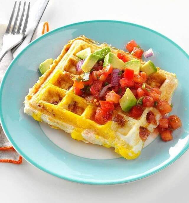 Egg-Topped Biscuit Waffles