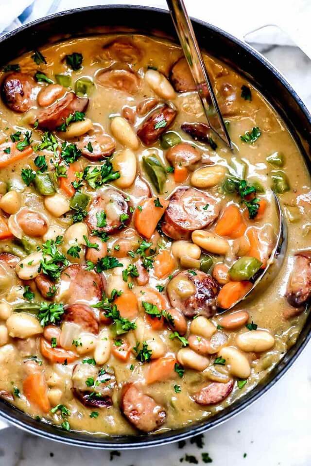 Creamy Bean Soup with Sausage